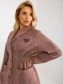 Tenký dámský kabát - sako ve špinavě růžové barvě (509128)