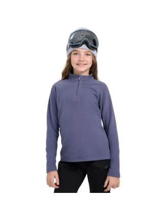 Dívčí fleecová mikina 4F F060 tmavě modrá 4FJWAW25UFLEF060 31S Dívčí fleecová mikina 4F F060 tmavě modrá 4FJWAW25UFLEF060 31S