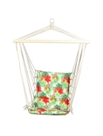 BRAZILSKÁ ZÁVĚSNÁ SEDAČKA HAMAK 100x50CM NATURE S TROPICKÝMI DŽUNGLOVÝMI PODRUČKAMI