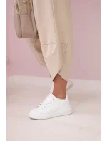 Bavlněná mikina kalhoty set béžový