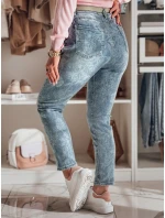 Dámské džínové kalhoty slim fit s páskem FLORETTA modrá FashionStreet UY2490