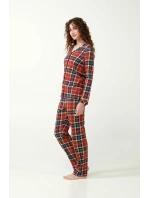 Vamp - Dámské pyžamo s knoflíky ve skotském tartanu 21513 - Vamp Vamp - Dámské pyžamo s knoflíky ve skotském tartanu 21513 - Vamp