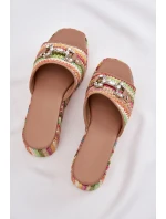 Dámské Pantofle Na Klínu S Pletením A Dekorací Multikolor Isolene