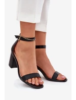 Dámské Sandály Na Podpatku S Páskem Černé Fevenne Dámské Sandály Na Podpatku S Páskem Černé Fevenne