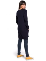 B101 Tunika nadměrné velikosti s dělenými boky - vojensky zelená