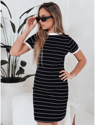 Dámské pruhované mini šaty FITLINES černé FashionStreet EY2584