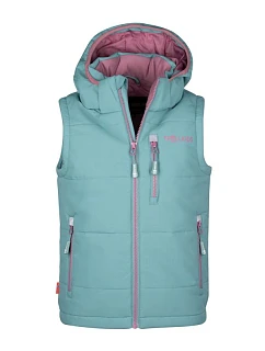 Trollkids Kids Narvik Vest XT glacier green/orchid (730-325) zateplená vesta pro chlapce/dívky