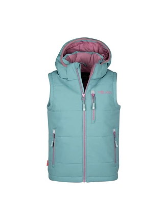 Trollkids Kids Narvik Vest XT glacier green/orchid (730-325) zateplená vesta pro chlapce/dívky