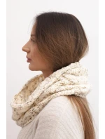 Komin dámský vlněný měkký melírovaný zimní šátek KN25 béžový