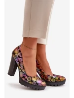 Kožené Lodičky Na Podpatku Maciejka 02629-39 Multikolor
