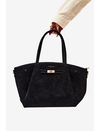 Shopper kabelka z imitace semiše Černá Nellia