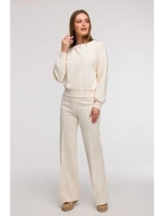 B293 Mikina s otevřenými zády - vanilka B293 Mikina s otevřenými zády - vanilka