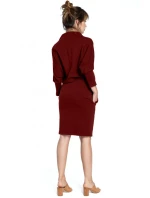 B032 Šaty s kimonovými rukávy - béžové