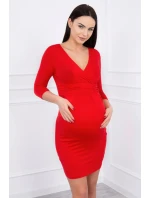 Těhotenské šaty 8317 červené - Kesi