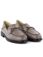 Dámské kožené polobotky mokasíny béžové Vinceza 18117