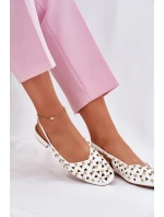 Zdobené Baleríny Na Plochém Podpatku Bílé Nilarisela