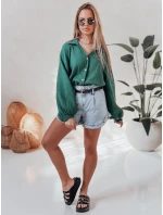 Dámská mušelínová košile oversize MUSLINEA zelená FashionStreet DY0474