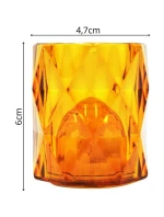 MINI DEKORATIVNÍ LAMPA 6 CM JANTAROVÁ TEPLÁ BÍLÁ 1 LED