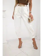 Kalhoty Summer Punto se zapínáním na nohavice ecru
