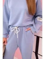 Komplet teplákové + kalhoty máslová látka světlý denim Komplet teplákové + kalhoty máslová látka světlý denim