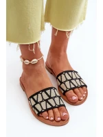 Dámské černé sandály na ploché podrážce Traivea