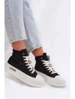 Dámské tenisky na platformě s přezkami černé Gracella