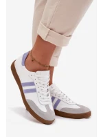 Zazoo N1068 Kožené Nízké Dámské Tenisky Bílomodré