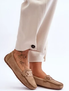 Dámské módní semišové mokasíny hnědé Rabell