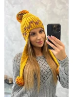 Dámská ušanka Nadia K321 hořčicová - Oliwier Dámská ušanka Nadia K321 hořčicová - Oliwier