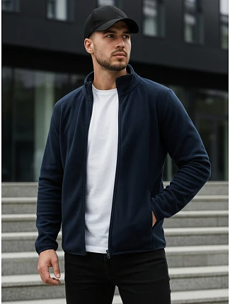 Pánská mikina na zip tmavě modrá FashionStreet BX4775