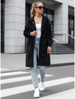Dámský dlouhý kabát s kapucí MELBY černý FashionStreet NY0671
