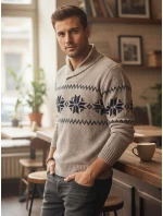 Pánský béžový svetr FashionStreet WX2269