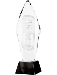 3D skleněná trofej s gravírováním