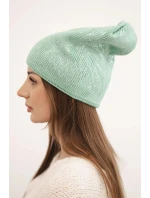 Dámská zimní čepice z vlny s dvojitým ohrnovacím lemem K426 oranžová