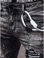 Pánské černé džínové kalhoty FashionStreet UX4355