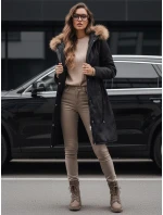 Dámská zimní bunda parka s kožešinou černá FashionStreet TY5115