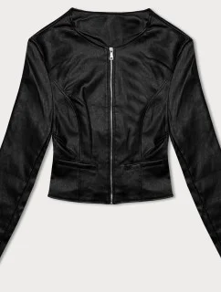 Krátká černá bunda z ekologické kůže J Style (11Z8110)