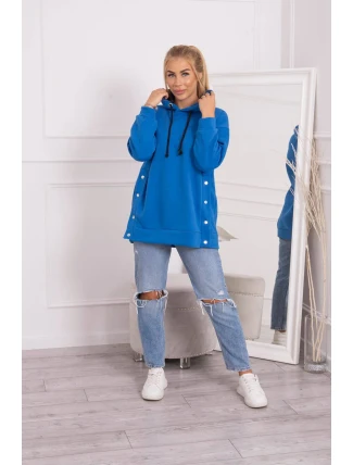 Zateplená mikina s chrpově modrými patentkami Zateplená mikina s chrpově modrými patentkami