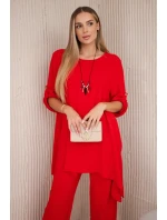 Sada halenky + kalhot s přívěskem červený Sada halenky + kalhot s přívěskem červený