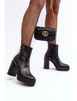 Dámské kůže na sloupu a platformě Laura Messi 2690 černé boty