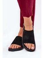 Dámské Sandály Z Eko Semiše Na Platformě Černé Migola