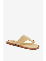 Dámské ploché žabky s ozdobným detailem Žluté Fedira