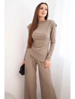 Dámská bavlněná souprava s halenkou a kalhotami širokého střihu fango