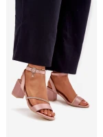 Dámské Sandály Na Podpatku S Krystaly Vinceza 20268 Béžové Dámské Sandály Na Podpatku S Krystaly Vinceza 20268 Béžové