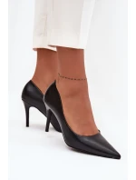 Dámské lodičky z eko kůže Černé Sivana