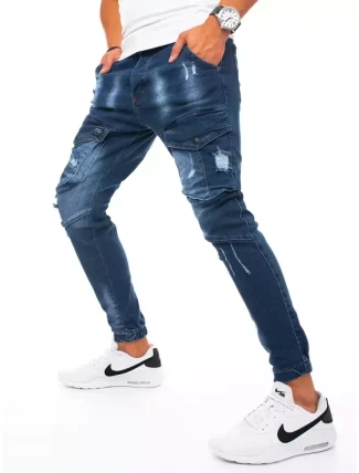 Pánské džínové tepláky cargo modré FashionStreet UX3271