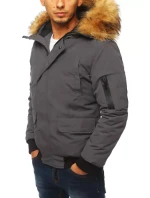 FashionStreet tmavě šedá pánská zimní bunda TX3942