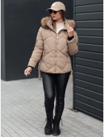 Dámská zimní bunda LESISI prošívaná s kapucí béžová FashionStreet TY4715