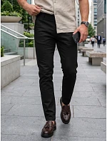 Pánské vypasované kalhoty chinos black FashionStreet kalhoty UX4495