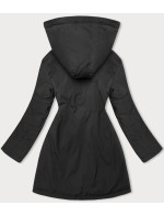 Černá dámská bunda s kapucí (B8217-1)